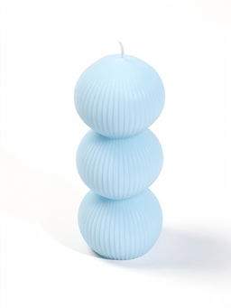 Свеча интерьерная «Шёлковые линии», 4×4×12.3 см, 150 г, 13 ч, голубой