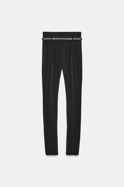 HIGH-WAIST LEGGING TROUSERS WITH BELT - Zara фото 7
