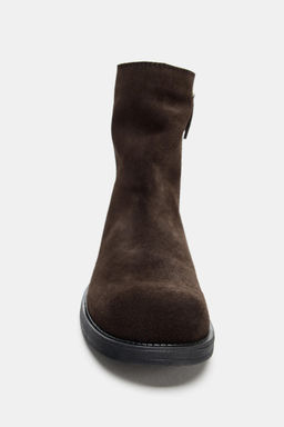 FLAT SPLIT SUEDE ANKLE BOOTS - Zara фото 5
