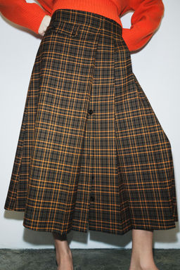 ZW COLLECTION CHECK MIDI SKIRT - Zara фото 2
