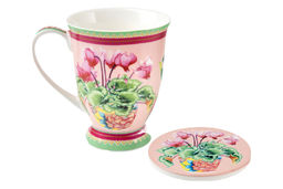 Кружка с подставкой Цикламен, 0,3 л