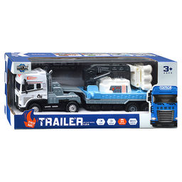 Машина "Тягач с прицепом и прожекторами на манипуляторе" (свет, звук) в коробке