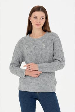 Женский серый меланжевый свитер