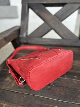 Женская сумка-рюкзак из эко кожи 9902 Красный - Kenguluna фото 5