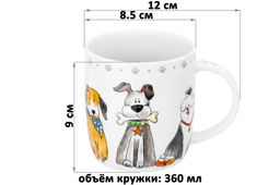 Набор 2 кружек 360 мл 12*8,5*9 см Собачки NEW BONE CHINA - Elan gallery фото 2