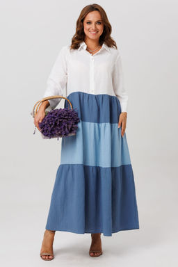 Платье Anastasia 1240.1 белый/голубой