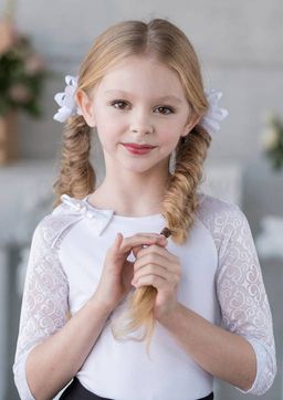 Дорис, блузка трикотажная белый/122-60-54 - Alolika фото 3