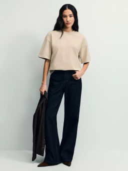 Базовая футболка оверсайз из хлопка / Zarina  фото 2