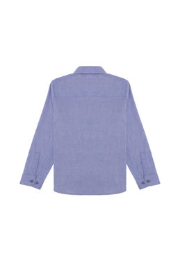 Рубашка с длинным рукавом U.S. Polo Assn для мальчиков из хлопка темно-синяя  фото 8