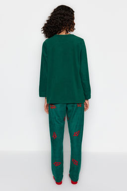 Yesil Y?lbas? Temal? Polar K?sl?k Orme Pijama Tak?m? THMAW24PT00265 - Trendyolmilla фото 5