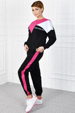 Арт. 2307 Костюм с брюками женский 46-52 (4 шт) Цвет:верх-черный, белый, малина, низ-черный, малина - Калинка фото 15