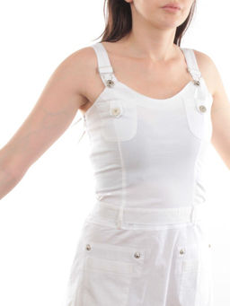 XA-68028 WHITE Сарафан женский (97% хлопок, 3% эластан)