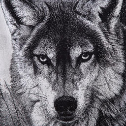 Полотенце махровое Этель ЧБ «Волк», пестроткань, 70×130 см