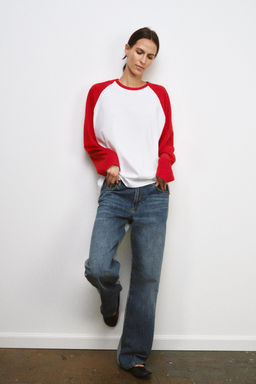CONTRAST LONG SLEEVE T-SHIRT - Zara фото 9