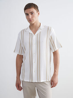 Regular Fit K?sa Kollu ?izgili Arm?rl? Erkek G?mlek