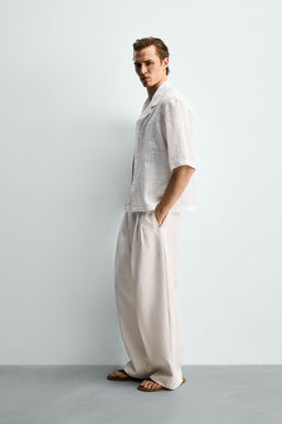 CAMISA RELAXED FIT ALGOD?N - LINO / Blanco - Zara фото 4