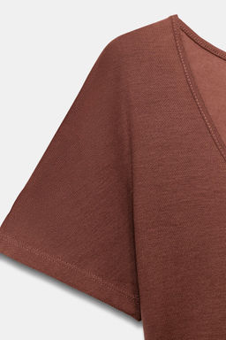 CAMISETA FLUIDA MANGA CORTA / Rosa tiza - Zara фото 6