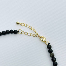 Бусы из золотистого Обсидиана с перламутром 42 см +