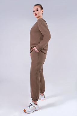 Арт. 2911 Костюм с начесом женский 44-52 (5 шт) Цвет:верх- бежевый, низ- бежевый - Калинка фото 2