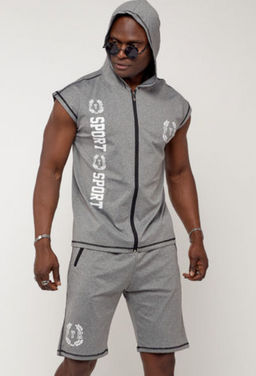 Спортивный костюм летний мужской светло-серого цвета 2265SS - FUYOUKAI фото 21