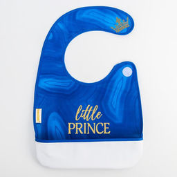 Нагрудник для кормления M&B «Little prince» непромокаемый на липучке, с карманом