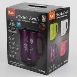 7852 Эл.чайник (1500Вт 2,5л.пласт./мет.кор) RAF (х16) - Mayer&boch фото 3