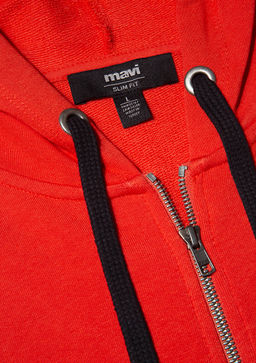 Mavi Logolu Fermuarl? K?rm?z? Sweatshirt  фото 6