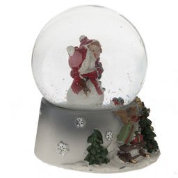 Фигурка декоративная "Снеговик" в стекл шаре, L7 W7 H8,5 см, 2в.