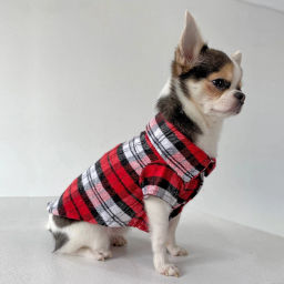 Кофта - рубашка фланелевая для мелких пород собак и кошек "BRO Style", цвет красный, р L