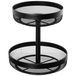 Корзина для фруктов 30*30*31 см "Черная" двухъярусная