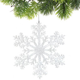 Цена за 2 шт. Подвеска новогодняя "Сияющая снежинка" 26 см, Белый