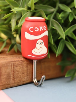 Крючок на липучке Coke, red