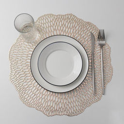 Набор салфеток сервировочных на стол Доляна Мэри, d=38 см, 4 шт, цвет золотой  фото 7