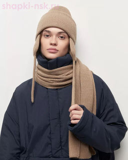 018 KWH Комплект женский (ушанка+шарф) (56-58)