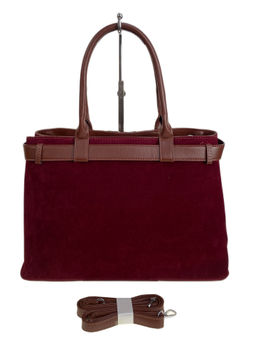 Женская сумка из искусственной замши, цвет бордовый - Greta фото 2