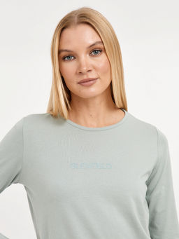 футболка женская с длинным рукавом и надписью из страз - Glenfield фото 3