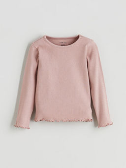 Bisiklet Yaka Uzun Kollu K?z Bebek Bluz