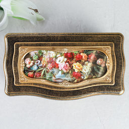 Шкатулка музыкальная+колье 22х11х8 / 63313G /уп 24/пластик