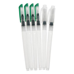 Набор кистей для рисования, синтетика, 6 штук, круглые, плоские, с резервуаром для воды, туши, чернил