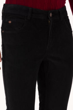 Erkek Slim Fit Siyah Kanvas Pantolon