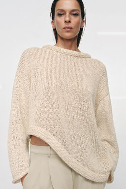 JERSEY PUNTO ASIM?TRICO / Crudo / Beige - Zara фото 2