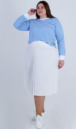 Плиссированная юбка женская больших размеров офисная - Almond фото 49