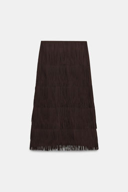 ZW COLLECTION FRINGED PENCIL SKIRT - Zara фото 6