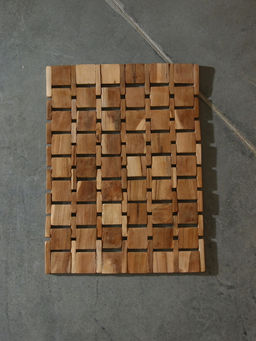 Коврик из тикового дерева, 40×30×0.7 см