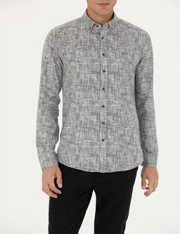 Gri Slim Fit Uzun Kollu G_mlek - Pierre cardin фото 6