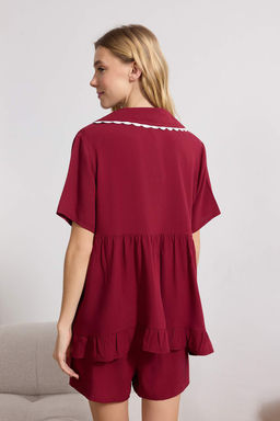 K?rm?z? Duz Shally Dokuma Pijama Tak?m? THMSS26PT00072 - Trendyolmilla фото 4