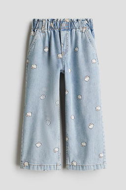 Wide Leg Jeans con motivo