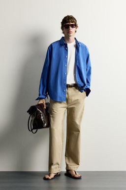PANTAL?N CHINO RELAXED FIT LAVADO / Beige