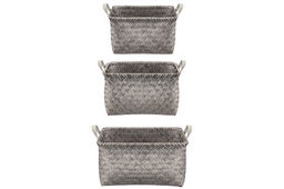 Набор 3 плетеных корзин д/хранения 35*25*20 см, 40*30*23 см, 45*35*26 см, полиротанг - Elan gallery фото 4