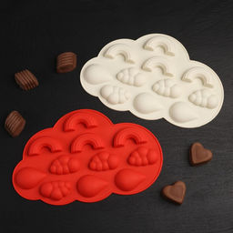 Форма для шоколада Доляна Погода, силикон, 22.5?14.5?1.5 см, 11 ячеек, МИКС  фото 7